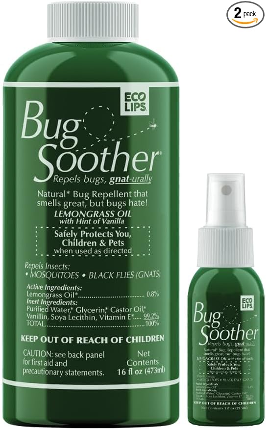 Bug Soother Natural Insect Repellent Spray, DEET-Free 16 oz. Refill | Plant Based | Repels Mosquitos, Gnats & No See'ums | Family Safe | Made in the USA