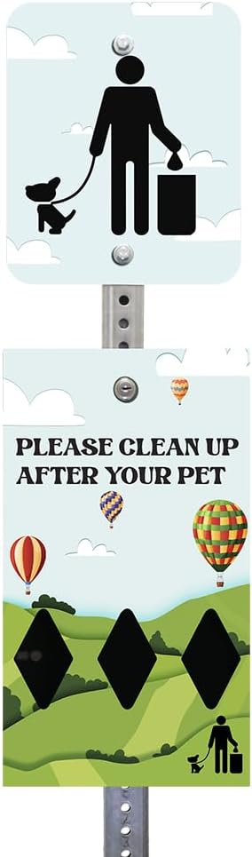 Zero Waste USA - DISPENSE-ART™ Mini Dog Waste Station - Hot Air Balloon | UV-printed aluminum bag station with 400 bags, 25% larger dispenser, installs beside existing trash cans, 10-year warranty
