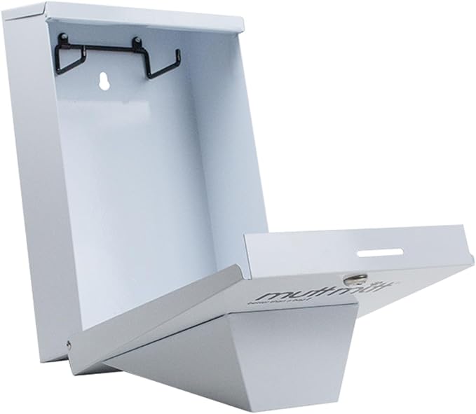 Mutt Mitt® Aluminum Mini Dog Waste Station - Gloss White | 2-Ply | Full-height aluminum station with sign, 400 header bags, locking dispenser, & post | install beside existing trash cans