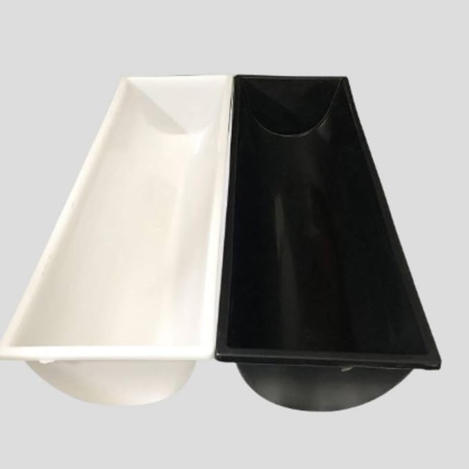 Livestock Container Feed Basin Trough Bin Heavy-Duty Engineer Plastics with Open Top for Fast Access and Low Profile Smooth Finish for Quick Wash and, Black, Standard