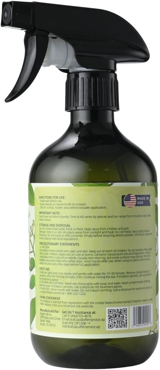 Natural Bug Spray, Triple Essential Oil Formula, Insect Repellent with Cinnamon Oil for Pest Control, Effective Against Ants, Spiders, Roaches &More, Indoor Outdoor Use, Family & Pet Safe,16oz