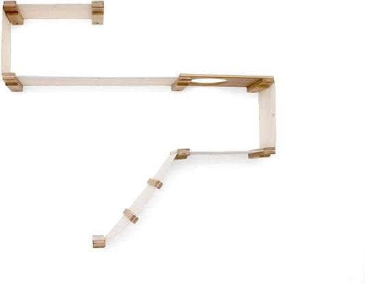 CatastrophiCreations Cat Wall Mounted Play Cat Condo, Bamboo Frame, Modular Design, Sisal Pole, Hammock, 18" and 34" Sections