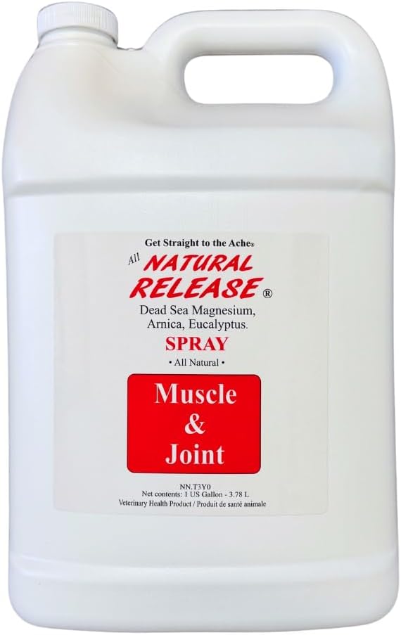 Natural Release Muscle Spray Treatment - Horse Liniment for Sore Muscles, Joint Pain, Tendon & Inflammation Relief - Easy to Use, Fast Acting, Alcohol & Menthol Free (1 Gal)