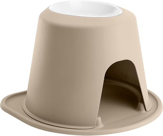 WeatherTech Single High Pet Feeding System w/Plastic Dog/Cat Bowls - 12" High Stand Tan (PSH6412TNTN)