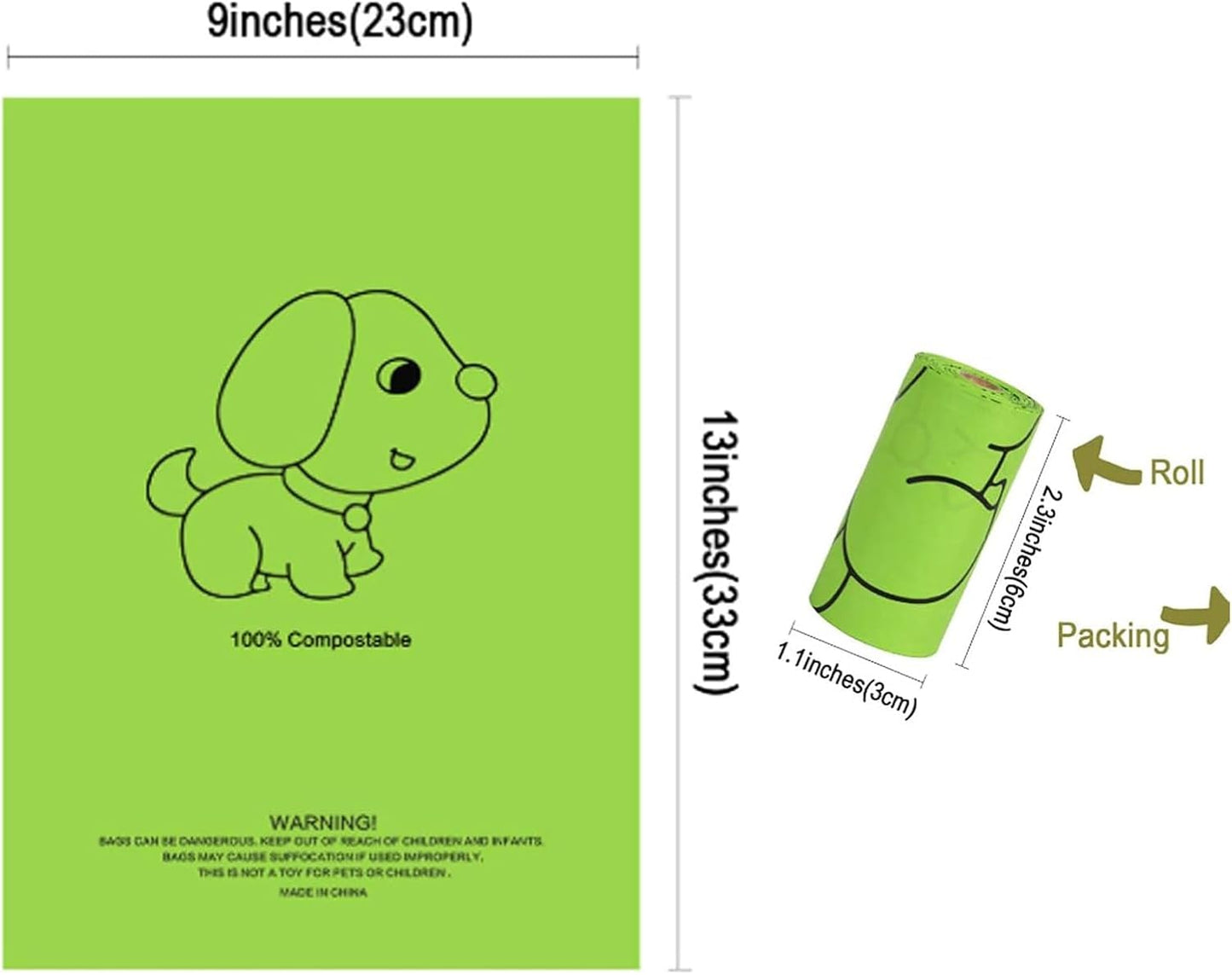 Attachment,Waste Bag Dispenser Zippered Pouch, Fits Any Leash, Includes Free Roll of Dog Bags, Poop Bag Dispenser - 2 Packs, Little Dinosaurs