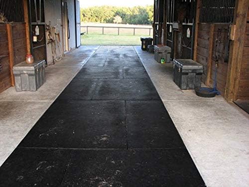 American Floor Mats - Horse/Stable Mats - Heavy Duty Stall Mats - Thick, Durable Rubber Flooring Solid Black 3/4" Thick - 3' x 4' Mat