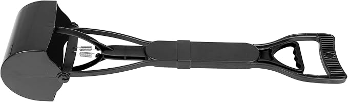 Focket Pooper Scooper, Heavy Duty Non Stick Material Large Capacity Dog Pooper Scooper, Poop for Dogs with Extended Foldable Handle for Lawns Grass Dirt Gravel (All Black)