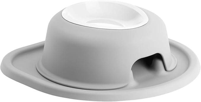 WeatherTech Single High Pet Feeding System w/Plastic Dog/Cat Bowls - 3" High Stand Light Grey (PSH0803LGLG)
