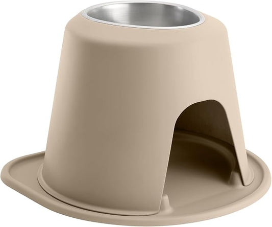 WeatherTech Single High Pet Feeding System - Raised Dog/Cat Bowl - 10" High Stand Tan (SH6410TNTN)