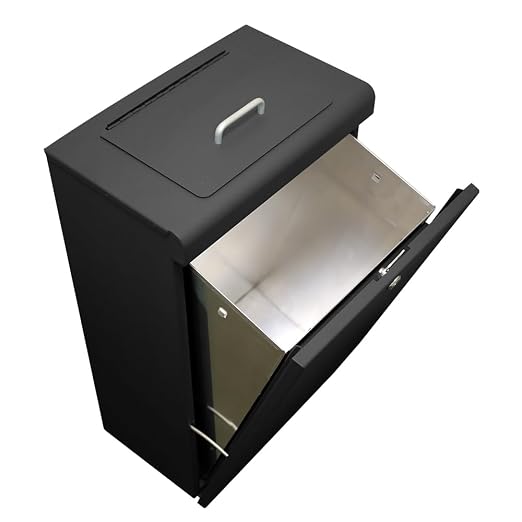 ZERO WASTE USA - Locking Outdoor Pet Waste Can, 11 Gallon - Matte Black | Sealed chute, locking tilt-down door, rust-proof aluminum, 11-gallon capacity, wall or post mount, 10-year warranty