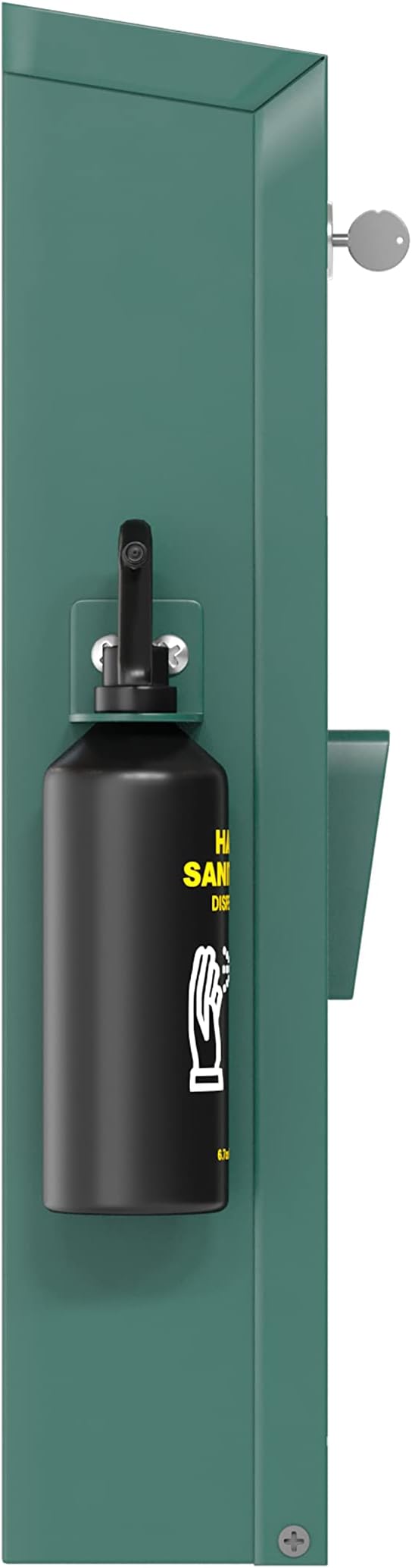 Flash Furniture Locking Dog Waste Bag Dispenser with Glow In The Dark Sign | Hand Sanitizer Bottle, Rain Guard, 400 Pull Out Header Bags Included, Durable Construction, Commercial Use