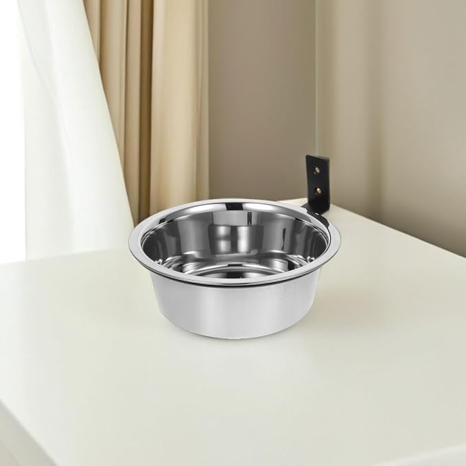 Elevated Dog Bowls Wall Mounted Feeding Station Stainless Steel Raised Pet Food and Water Bowls 8-inch Set of 2 for Indoor and Outdoor Use