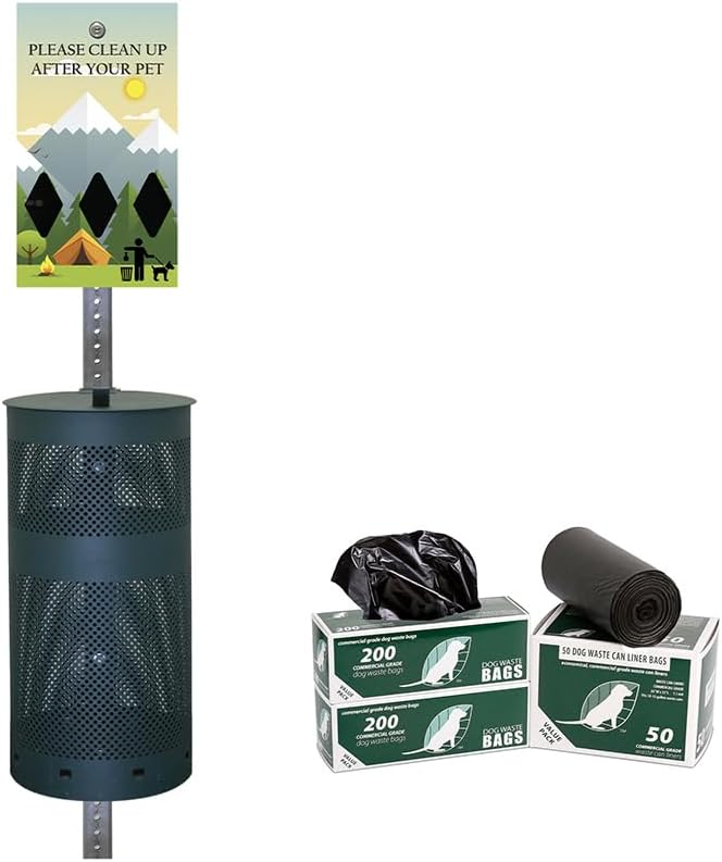 ZERO WASTE USA - Dispense-Art™ Low Profile Dog Waste Station - Camp | UV-printed aluminum low-profile station with 400 bags, 25 liners, 25% larger dispenser, rust-proof commercial design
