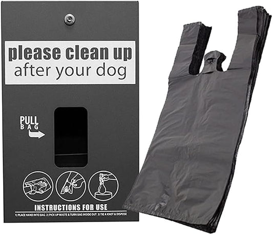 Standard Starter Dog Waste Station / EZ_Tie Hanging Bag System (Matte Black)