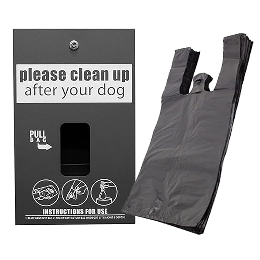 Standard Dog Waste Station / EZ_Tie Hanging Bag System (Matte Black)