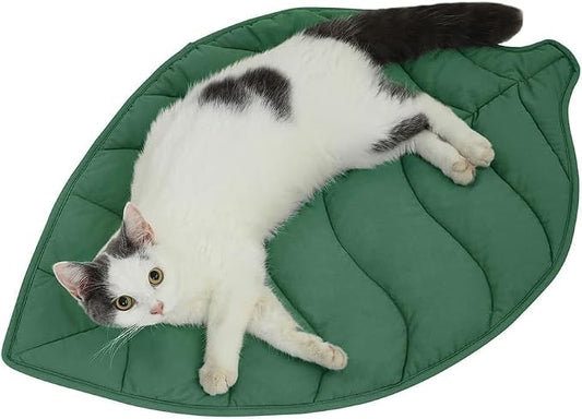 Letalong 30 X 20 Inch Leaf Shaped Cotton Cat Bed Pad, Warming Cat Mat, Pet Warming Pad for Cats, Warmer Mat for Feral and Indoor Cats, 2025 Enlarged and Thickened Leaf Beds