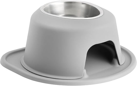 WeatherTech Single High Pet Feeding System - Raised Dog/Cat Bowl - 6" High Stand Light Grey (SH3206LGLG)