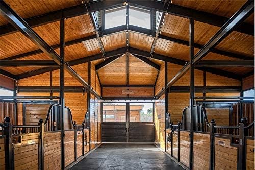 American Floor Tiles - Heavy Duty Stall Tiles - Stable/Horse Tiles - Thick, Durable Rubber Flooring Solid Black 8' x 12' Set 1/2" Thick (24 Tiles Total)