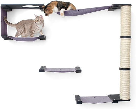 CatastrophiCreations Climb - Multiple-Level Cat Hammock & Climbing Activity Center Wall-Mounted Cat Tree Shelves