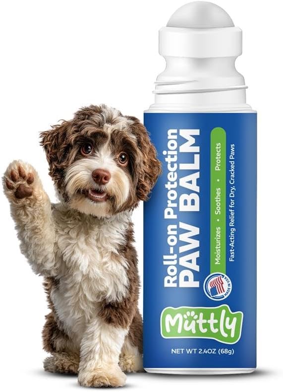 Roll-On Dog Paw Balm - Moisturizer & Soothing Protection from Snow & Hot Pavements - Snout Soother for Dogs - Easy & Fast to Apply, Natural, Non-Toxic, Food-Grade, Lick-Safe Wax