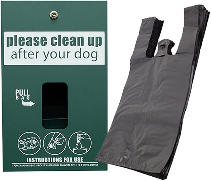 Ultimate™ Dog Waste Station / EZ_Tie Hanging Bag System (Matte Green)