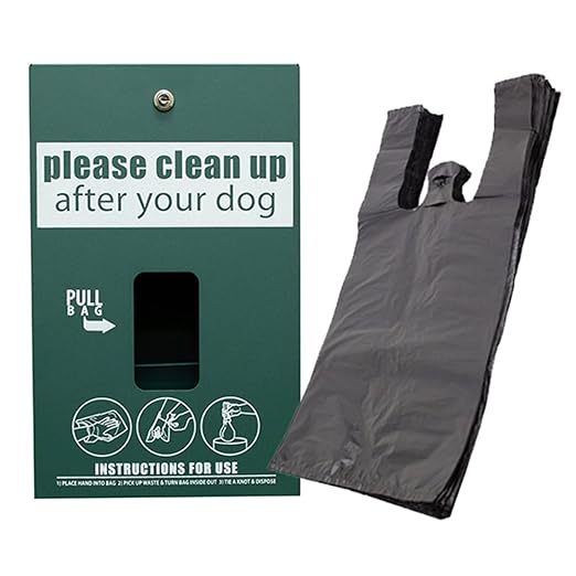 Standard Dog Waste Station / EZ_Tie Hanging Bag System (Matte Green)