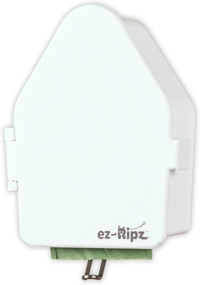 Indoor/Outdoor Dog Poop Bag Dispenser Wall Mount (White), Includes 3 Sample Rolls of Waste Bags, Easy Setup Dog Poop Station