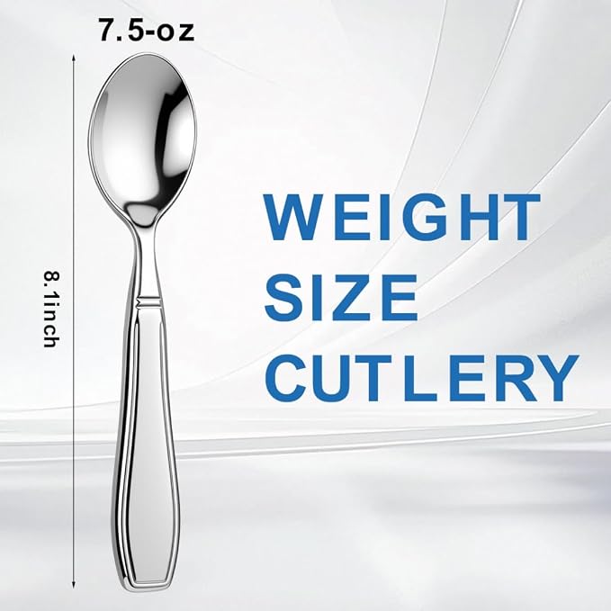 Weighted Utensils for Hand Tremors and Parkinsons Patients Heavy Weight Spoons Stainless Steel Silverware Adaptive Utensils for Elderly Arthritis Weak Hand Grip 7OZ