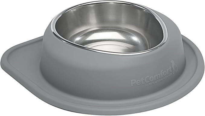 WeatherTech Single Low Pet Feeding System - Heavy-Duty Dog & Cat Food/Water Bowl - 96 oz (12 Cups) Dark Grey (SL9603DG)