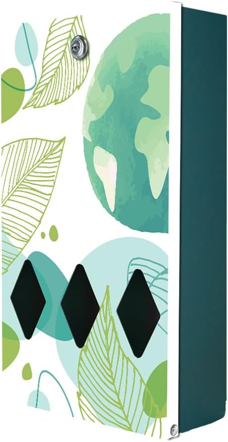 Zero Waste USA - DISPENSE-ART™ Roll Bag Dispenser & Sign - Watercolor Earth | UV-printed roll bag dispenser & matching sign, 400 bags, 25% more storage, mounts to walls, posts & fences