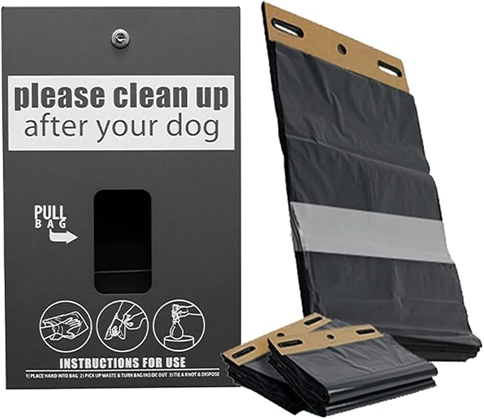 Zero Waste USA - ONEpul® Dog Waste Bag Dispenser - Matte Black | Rust-proof aluminum dispenser with 400 ONEpul® header bags, locking hood, one-at-a-time dispensing, 10-year warranty