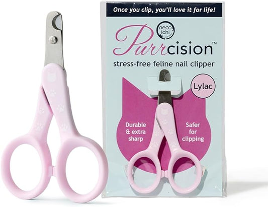 Necoichi Purrcision Feline Nail Clippers | Lever Principle Cat Nail Clipper | Butter-Smooth Cuts | Made in Japan, Seki Swordsmith Craftsman | Stainless Steel Cat Claw Trimmer for Indoor Cats (Lilac)