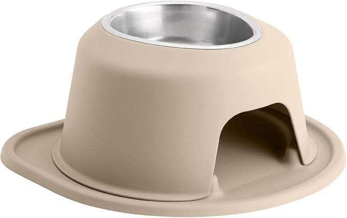 WeatherTech Single High Pet Feeding System - Raised Dog/Cat Bowl - 6" High Stand Tan (SH3206TNTN)