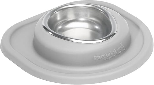 WeatherTech Single Low Pet Feeding System - Heavy-Duty Dog & Cat Food/Water Bowl - 8 oz (1 Cup) Light Grey (SL0801LG)