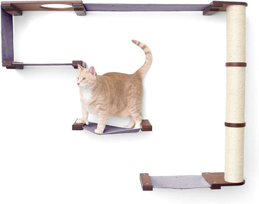 CatastrophiCreations Climb - Multiple-Level Cat Hammock & Climbing Activity Center - Wall-Mounted Cat Tree Shelves