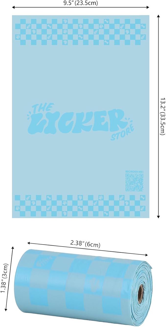 The Licker Store 13 in. x 9 in. Extra Thick Leak Proof Unscented Dog Poop Bags, Blue (300 Count, 20-Rolls)