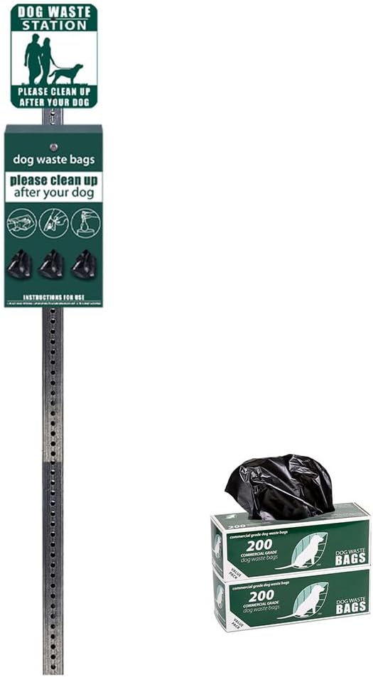 Zero Waste USA - Aluminum Mini Dog Waste Bag Station with Bags - Green | Rust-proof aluminum bag station with 400 bags, installs near existing trash cans, 25% larger dispenser, 10-year warranty