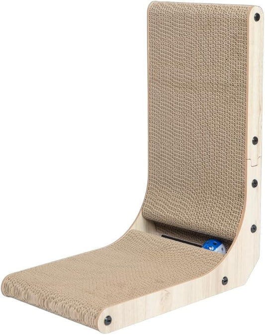 Best Pet Supplies Catify Cat Scratcher, Fun Interactive Scratchers, Posts, Poles, Claw Safe, Furniture Saver Indoor Play Support Natural Cat Behaviors Heavy Duty - L-Shape - H: 19"