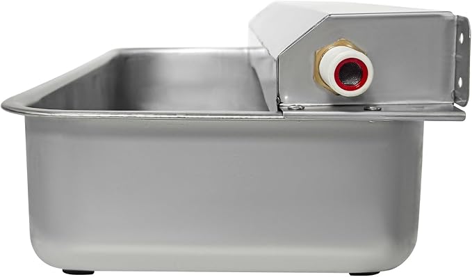 Automatic Water Dispenser for Dogs 2 Gallon/7.57L Stainless Steel Water Bowl Outdoor Dog Drinking Waterer Feeder Auto Fill Pet and Livestock Waterer Feeder Fits GHT 3/4" Faucet Wide Mouth