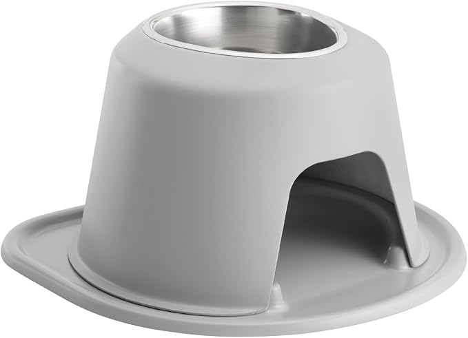 WeatherTech Single High Pet Feeding System - Raised Dog/Cat Bowl - 8" High Stand Light Grey (SH3208LGLG)