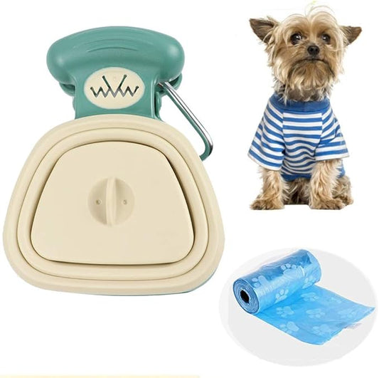 Dog Pooper Scooper, Portable Dog Poop Scooper with Waste Bags for Large & Small Dogs,Heavy Duty Dog Waste Cleaner,Dog Waste Pick Up,Easy to Use for Grass, Dirt, Gravel,Beige,S