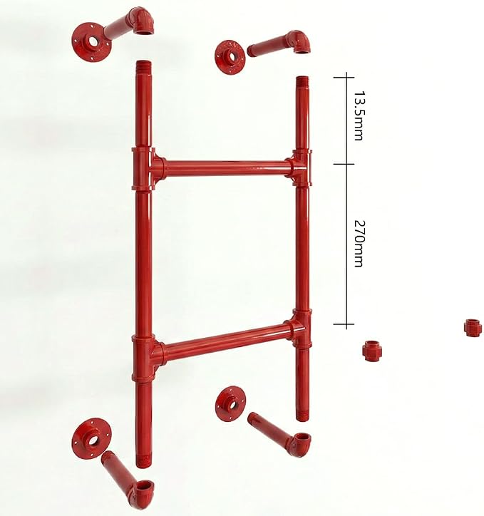 2 Step Wall-Mounted Ladder - Modular System - Assembly Stairs 2-Rung Egress Ladder for Window, Well, Loft, Warehouse, Blanket Rack - Indoor & Outdoor - Certified - Sectional Ladders - Expandable
