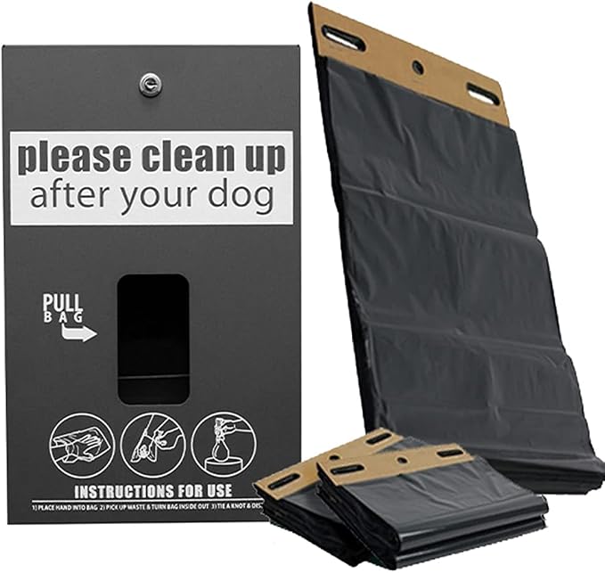 Standard Dog Waste Station/MittN Bag™ System_Square Can(Matte Black)