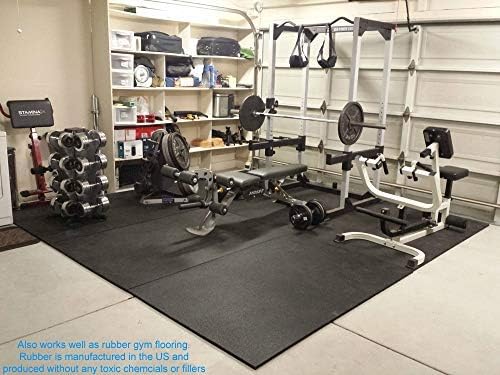 American Floor Tiles - Heavy Duty Stall Tiles - Stable/Horse Tiles - Thick, Durable Rubber Flooring Solid Black 6' x 8' Set 1/2" Thick (12 Tiles Total)