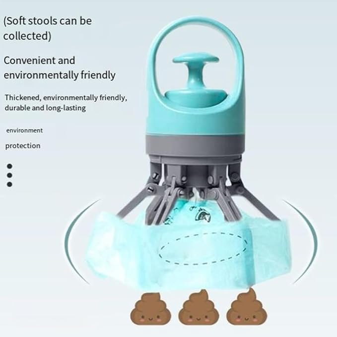Portable Pet Pooper Scooper,Portable Pooper Scooper for Dogs,Portable Poop Scooper with Bags,Pooper Scoopers with Bag Attachment,with 15/60/120 PCS Bag Attachment. (60, Bags)