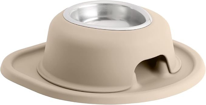 WeatherTech Single High Pet Feeding System - Raised Dog/Cat Bowl - 3" High Stand Tan (SH0803TNTN)