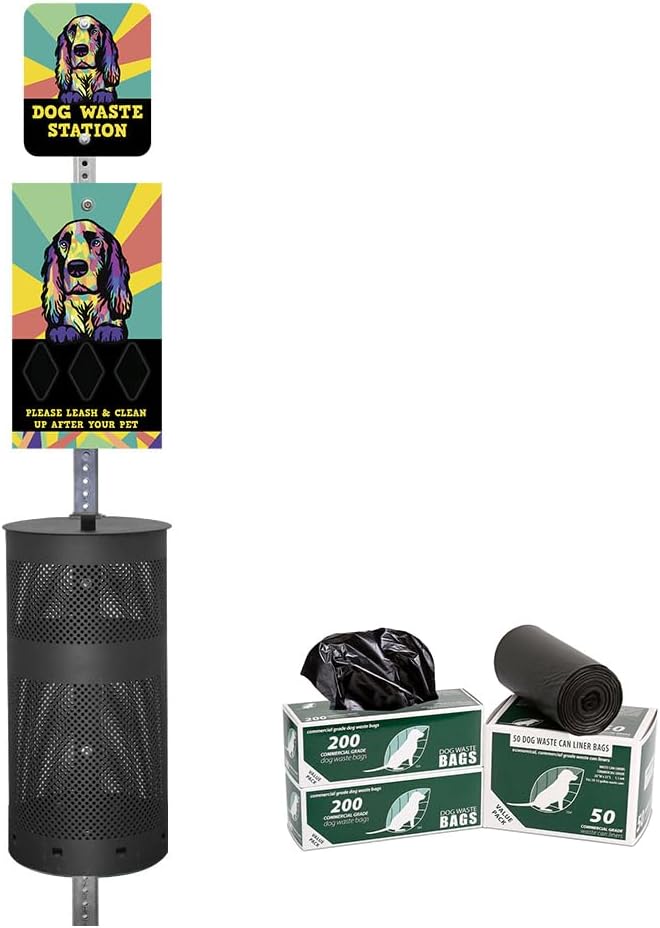 Zero Waste USA - DISPENSE-ART™ Dog Waste Station - Cocker Spaniel | Commercial rust-proof aluminum station with UV artwork, 400 roll bags, 10-gallon can & 10-year warranty
