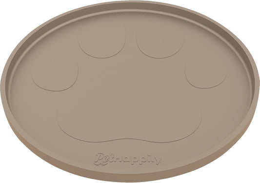 Dog Food Mat Round 10" - Raised Edges Dogs Mat for Food and Water Prevent Spill, Waterproof Cat Food Mats Protect Floors, Easy Clean Dog Bowl Mats for Food and Water, Silicone Pet Feeding Placemats