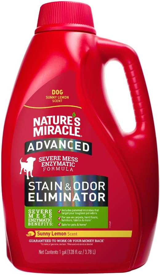 Nature's Miracle Advanced 128oz Dog Stain & 32oz Severe Dog Messes Remover Bundle