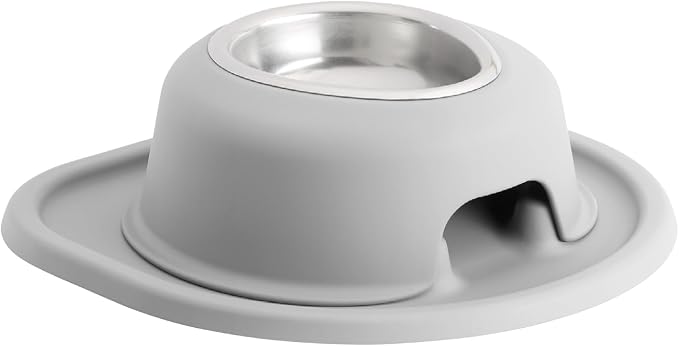 WeatherTech Single High Pet Feeding System - Raised Dog/Cat Bowl - 3" High Stand Light Grey (SH0803LGLG)